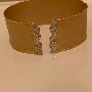 14K I REISS Gold 0.80 ct. tw. Diamond Cuff Bracelet Beautiful!